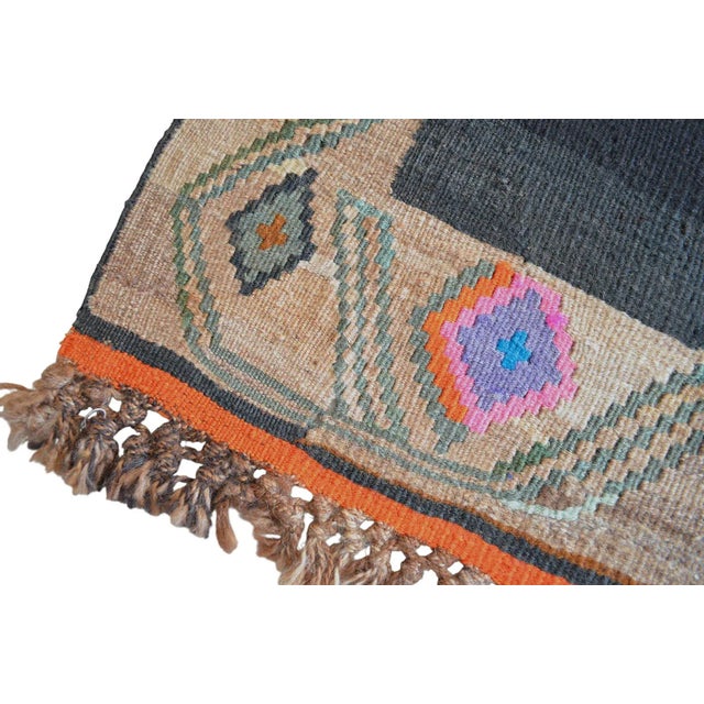 Handwoven Turkish Kilim Rug Anatolian Tribal Pink Rug - 6′5″ X 12′10″ For Sale - Image 11 of 12