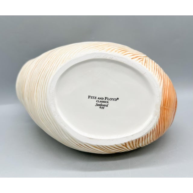 1900 - 1909 Fitz and Floyd Seaboard Nautilus Shell Wine Caddy / Cachepot — Coastal Ceramic For Sale - Image 5 of 8