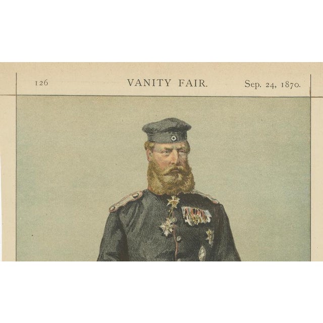 Vanity Fair, German Military Portrait Men of the Day No. 11, 1870, Chromolithograph on Paper For Sale - Image 4 of 10