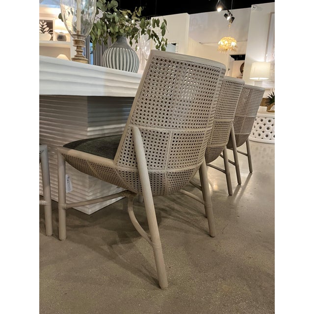 Wood McGuire "Taru" Cane and Upholstered Dining Chair by Designer Laura Kirar For Sale - Image 7 of 8