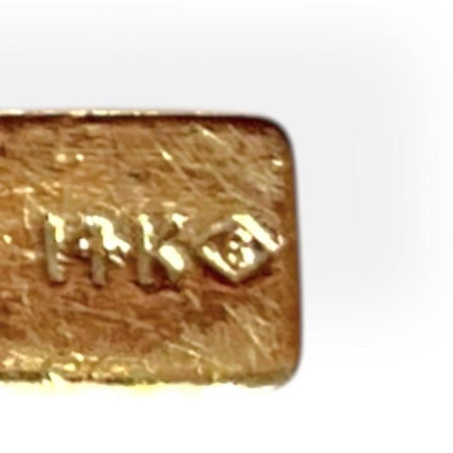 14k Yellow Gold Cross Pendant With Diamond and Chain For Sale - Image 9 of 10