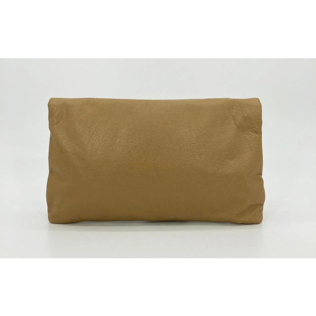 Balenciaga Balenciaga Tan Leather City Envelope Clutch with Mirror For Sale - Image 4 of 12