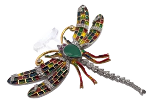 1970s Enamel Dragonfly Diamond Pendant
