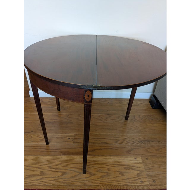 Early 19th Century Early 19th Century George III Inlaid Demi Lune Table For Sale - Image 5 of 5