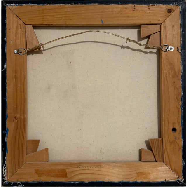 1970s Yakov Kaszemacher, Israeli Op Art Kabbala Mandala Abstract Oil Painting Judaica Jacob Kaszemacher, 1987 For Sale - Image 5 of 6