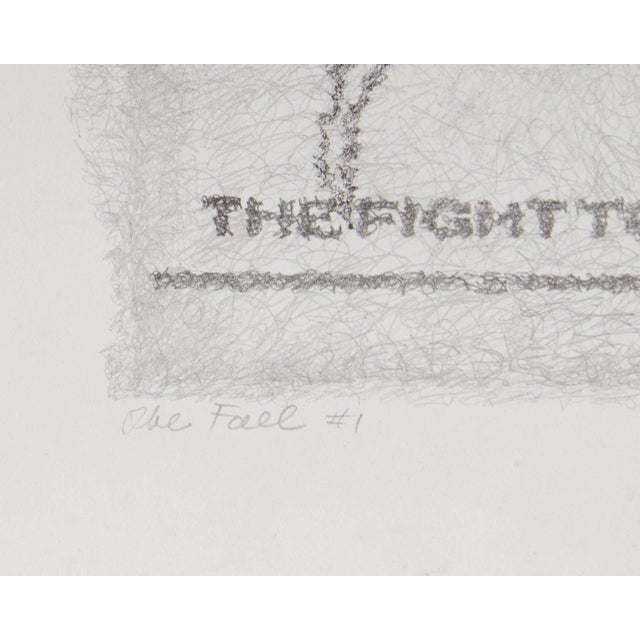 Mid-Century Modern “One Fall #1” Graphite Drawing Signed by James Spencer Russell For Sale - Image 3 of 10