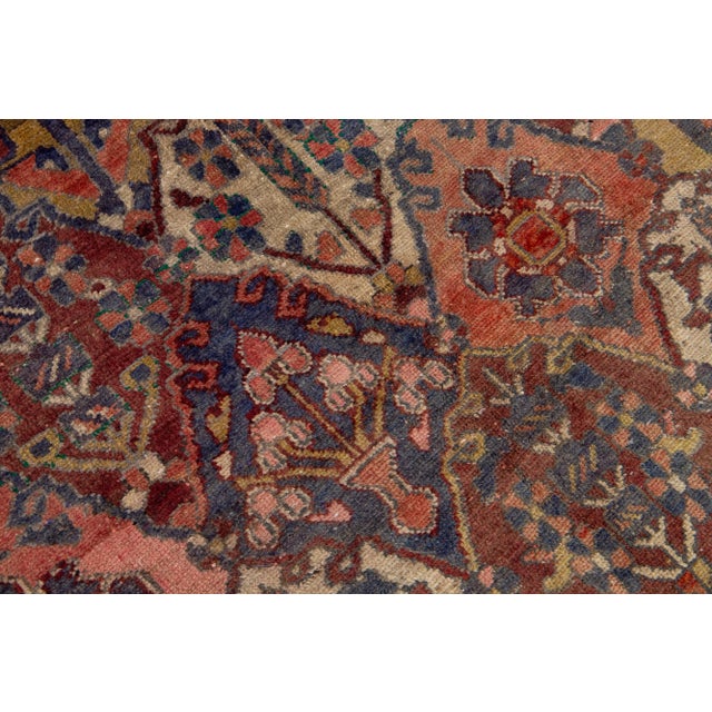 1950s Vintage Bakhtiari Persian Handmade Wool Rug With Multicolor Accents For Sale - Image 5 of 7