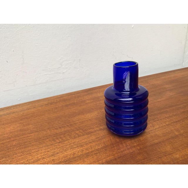 Mid-Century East German GDR Glass Vase from Veb Glaswerk Harz Derenburg, 1960s, in Very Good conditions. Designed 1960 to...