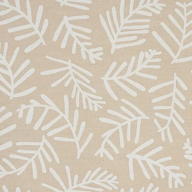 Schumacher Sample - Schumacher X Caroline Z Hurley Tiah Cove Fabric in Ivory on Natural For Sale - Image 4 of 4