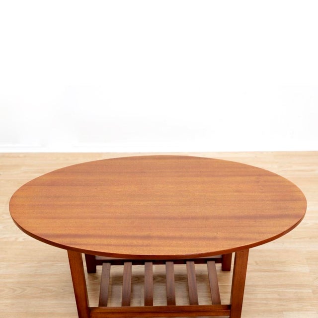 1960s Mid Century Oval Side Table in Mahogany For Sale In Los Angeles - Image 6 of 9