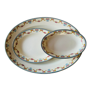 1920s English Bone China Platters - Set of 3