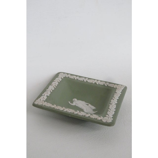 Wedgwood Wedgwood Green Jasperware Diamond Shaped Trinket Ring Dish Made in England 4981b For Sale - Image 4 of 13