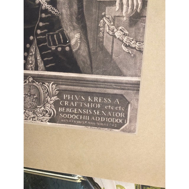 Paper Antique Portrait Mezzotint Print - Traditional Grandmillennial Art For Sale - Image 7 of 7