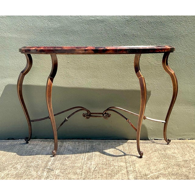Vintage Maitland Smith Tessellated Coconut Shell Console Table For Sale - Image 12 of 12