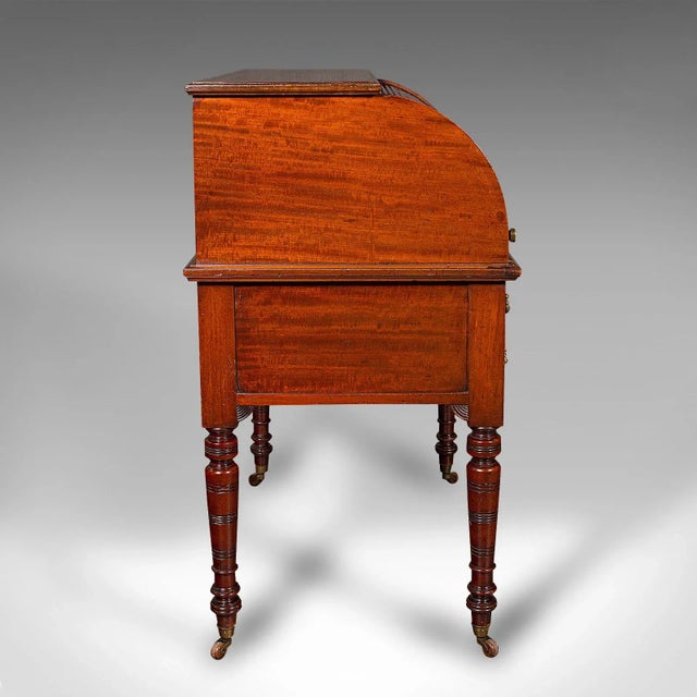 1880s Antique Victorian English Roll-Top Desk For Sale - Image 6 of 12