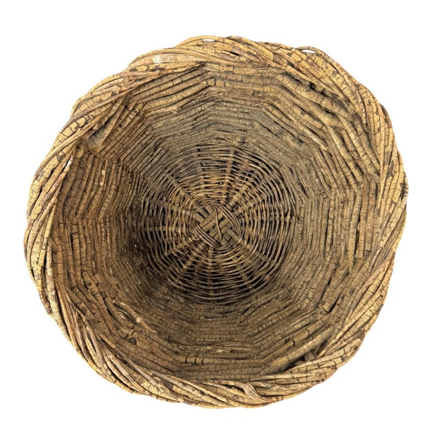 20th Century American Hand-Woven Birch Basket For Sale In Chicago - Image 6 of 12