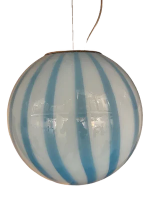 Transparent White and Blue Pendant in Murano Glass from Simoeng