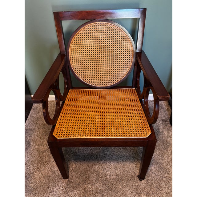 Hickory Chair Furniture Company Pair of Vintage "Circle Chairs" Attributed to Hickory Chair by Mariette Himes Gomez For Sale - Image 4 of 10