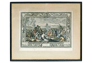 18th Century Siege Scene French Engraving