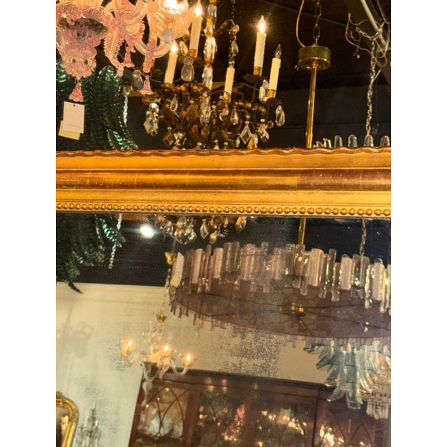 19th Century 19th C. French Louis Philippe Giltwood Mirror in Rare Wide Scale For Sale - Image 5 of 7