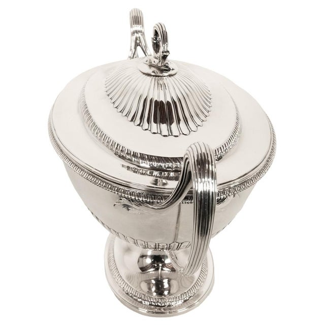 Silver Antique George III Sterling Silver Soup Tureen Cover Benjamin Laver London 1787 For Sale - Image 8 of 18