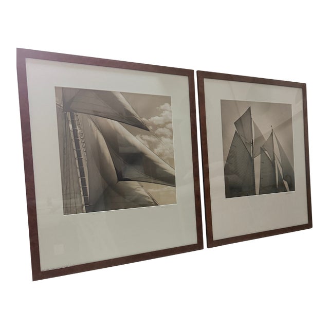 Pair of Framed Michael Kahn Sailboat Photos For Sale