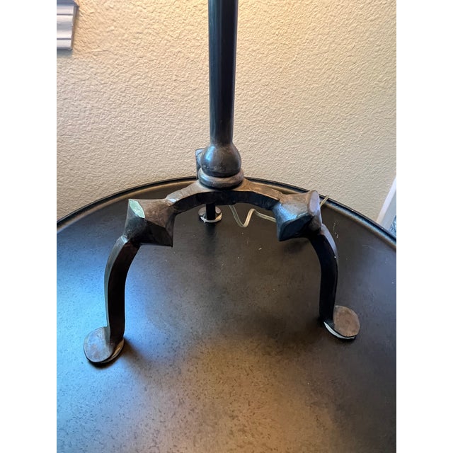 1990s 1990s Laura Lee Wrought Iron 3 Leg Table Lamp - Missing Candle at Socket Base For Sale - Image 5 of 10