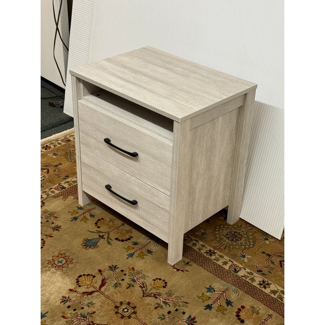 Galano Modern Nightstand, Dusty Gray Oak For Sale - Image 4 of 12