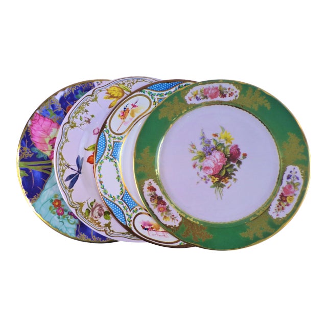 Enamaled Tin English Plates - Set of 4 For Sale
