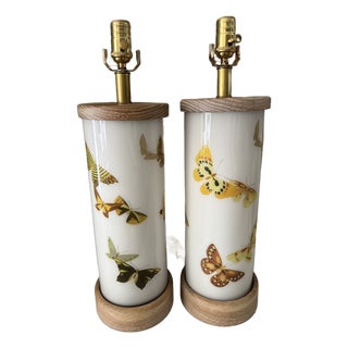 Pair of Fluttering Butterfly Lamps For Sale