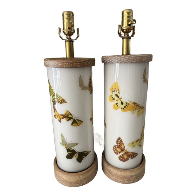 Pair of Fluttering Butterfly Lamps For Sale