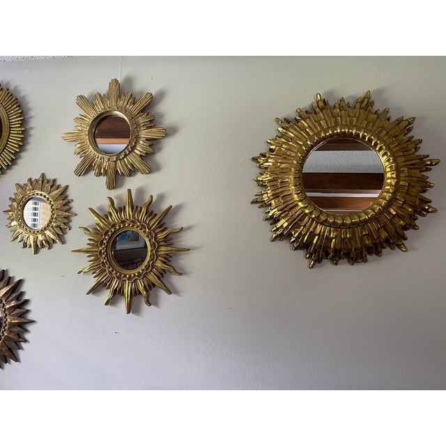 Large Vintage 1960s Florentine Style Sunburst Mirror, Made in Italy For Sale - Image 18 of 18