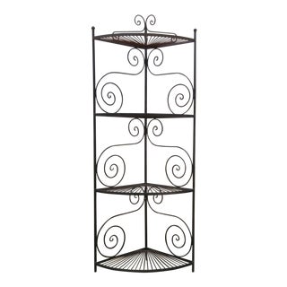 Vintage French Wrought Iron Corner Rack For Sale