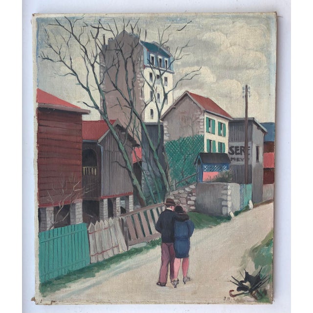 Modern John Reitz, Promenade d'amoureux, 1929, Oil on Canvas For Sale - Image 3 of 9