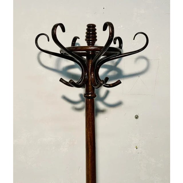 thonet late 19th century beechwood clothes hanger, with rotating hat and clothes rack, and umbrella stand. I have official...