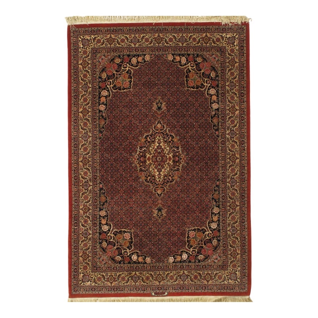 Antique Hand-Knotted Persian Bidjar Rug 5'1" X 7'8" For Sale