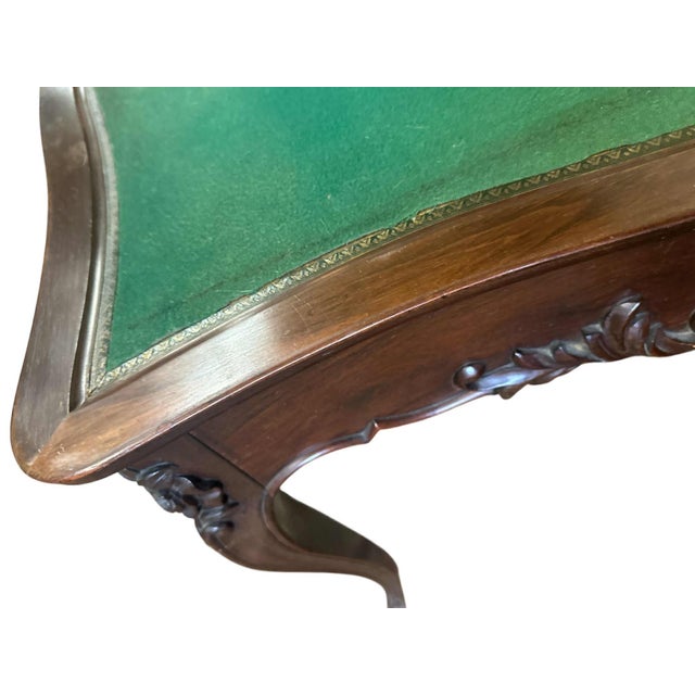 Antique French Louis XV Carved Walnut Game Table Convertible Into Console Table - Circa Late 19th Century For Sale - Image 4 of 6