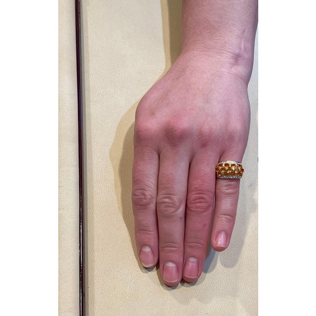 Gold 2.25 Carat Oval Cut Natural Yellow Sapphire and Diamond 14 Karat Gold Ring, Size 3 For Sale - Image 8 of 8