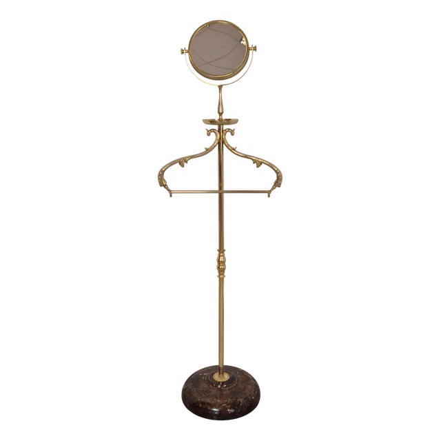 Mid-Century Modern Lacquered Goatskin Clothes Valet with Mirror by Aldo Tura, Italy, 1970s For Sale