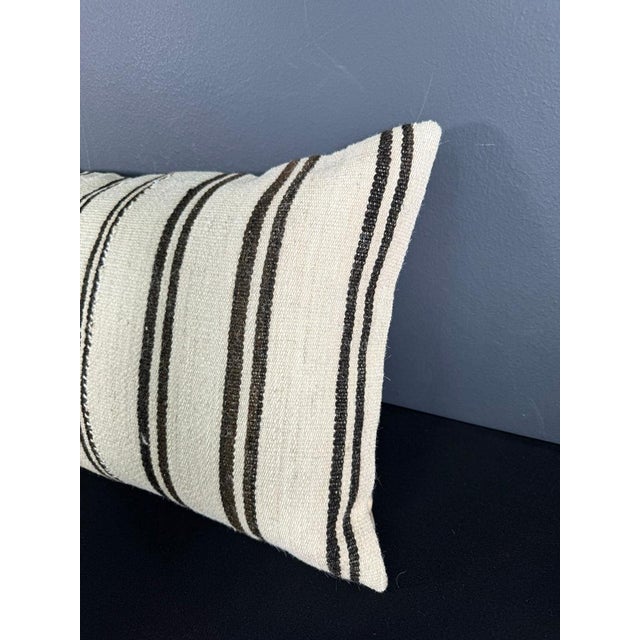 Turkish Hemp Pillow Cushion Natural Beige Black Pillow Cushion Cover 16" x 24" #30051 Enhance your home decor with our...