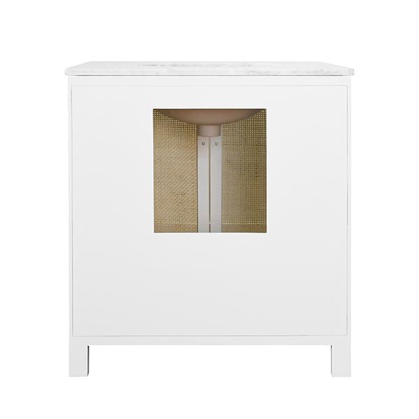 Mid-Century Modern Boyd White & Rattan Vanity For Sale - Image 3 of 6