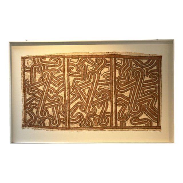Vintage Mounted Tapa Cloth #4, 1950s For Sale