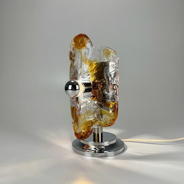 Mid-Century Modern Murano Table Lamp by Toni Zuccheri for Mazzega, 1970s, in Good conditions. Designed 1970 to 1979 This...