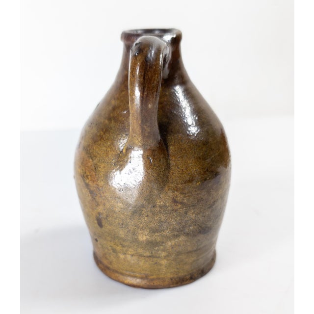 Ceramic 19th Century Rustic American New England Redware Miniature Ovoid Jug For Sale - Image 7 of 17