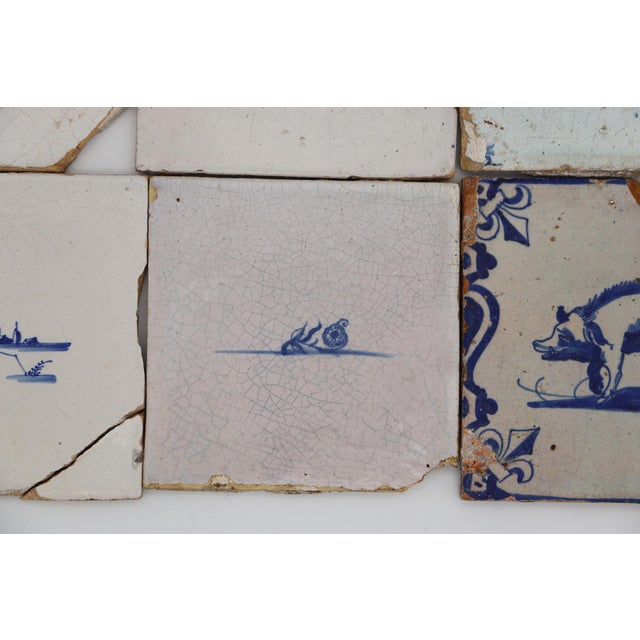 18th Century Set of Six Delft Tiles, Earthenware For Sale - Image 6 of 9