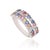 2.3 Ct Modern Multi Sapphire & Diamond Band Ring in 925 Sterling Silver, Size 6 For Sale - Image 6 of 14