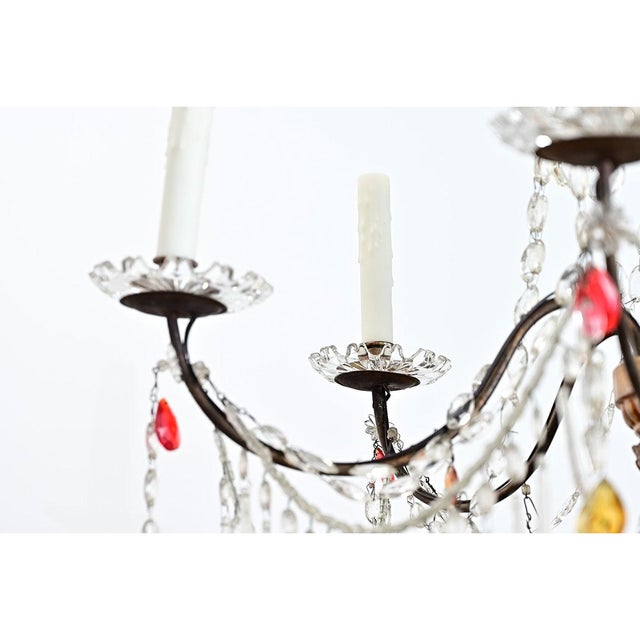 Italian 18th Century Giltwood & Crystal Chandelier For Sale - Image 12 of 17