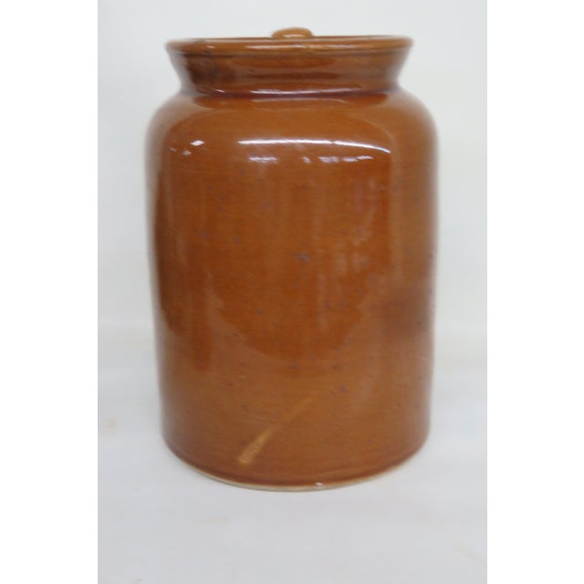 Victorian Victorian England Stoneware Pottery Canning Pickling Jar With a Lid 4341b For Sale - Image 3 of 12