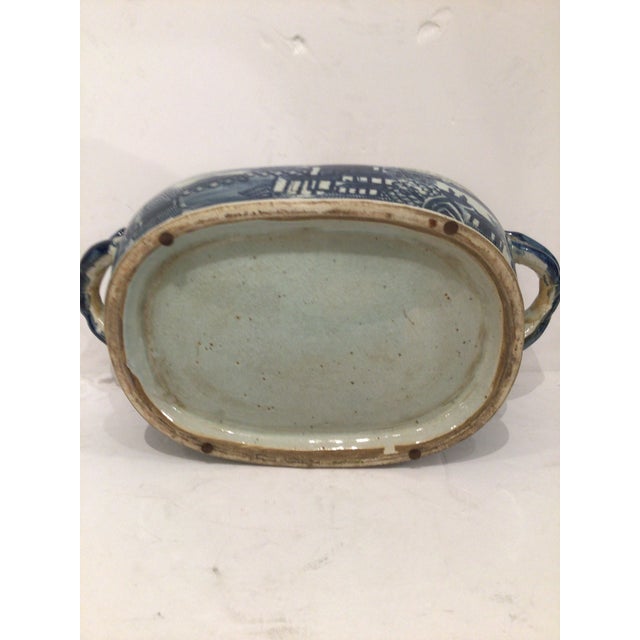 Chinoiserie Chinoiserie Blue & White Foot Bath Planter For Sale - Image 3 of 8