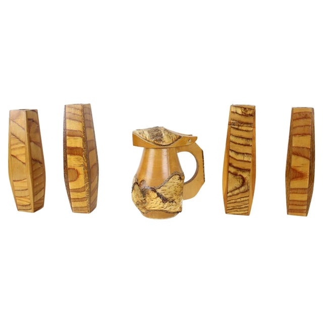 Czechoslovakian Wooden Handmade Items, 1950s, Set of 5 For Sale - Image 12 of 12